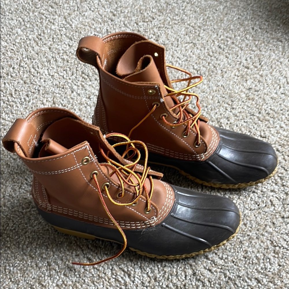 L.L. Bean Lace Up Boots Brown and Black Waterproof Design